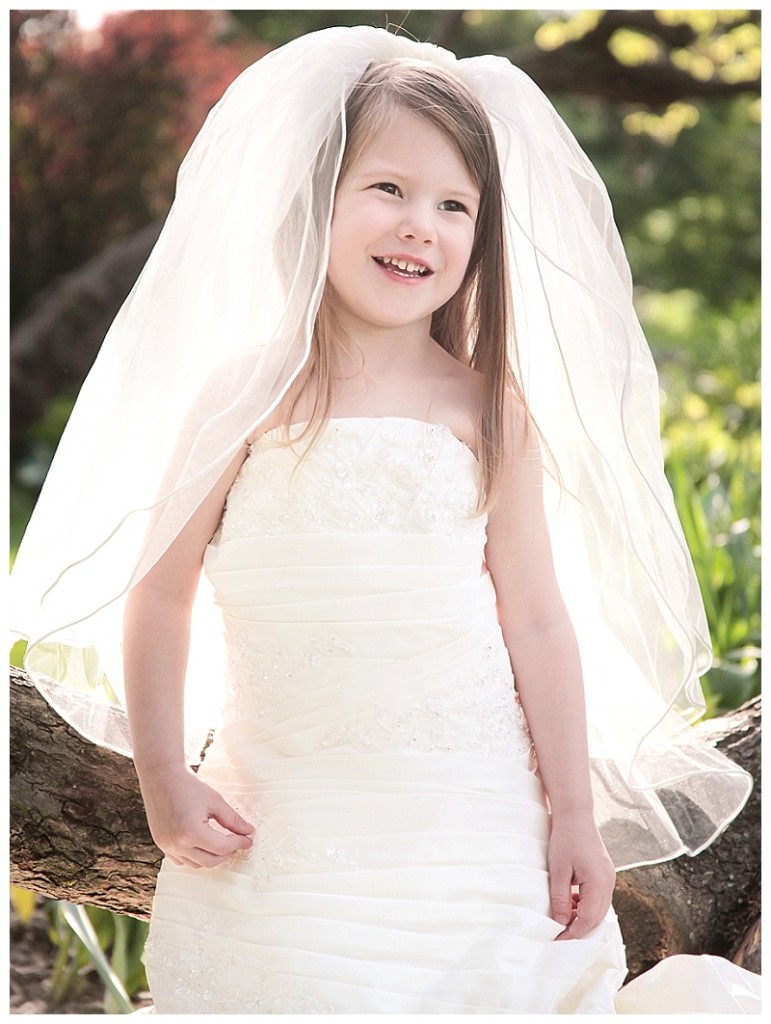 Daughter in wedding dress